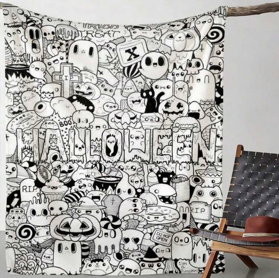 Halloween Coloring Blanket
